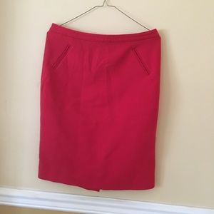 Red loft pencil skirt